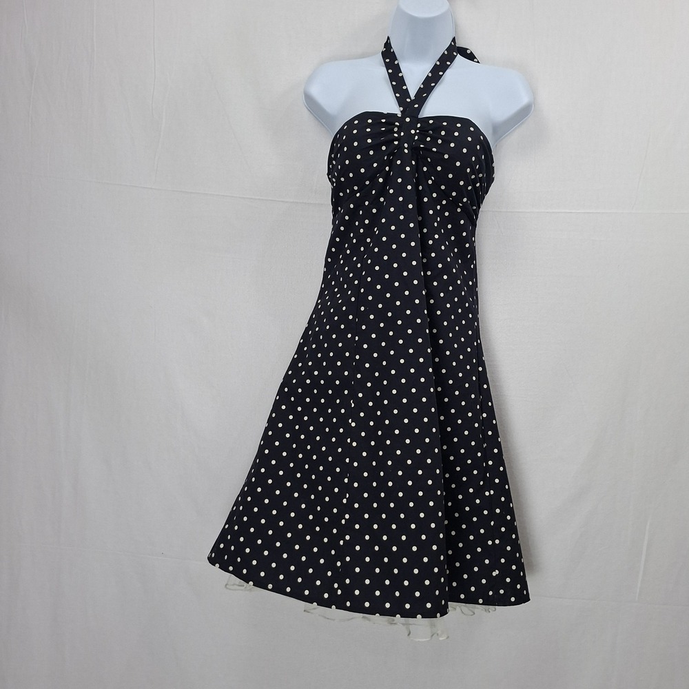 I.N. San Francisco Dress 11 Polka Dot Pin Up Rockabilly Y2k Halter USA made